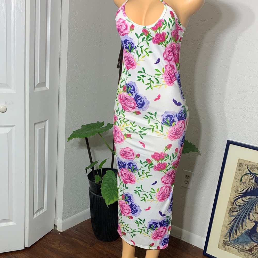 Floral Print Women's Dress - Picture 2 of 4